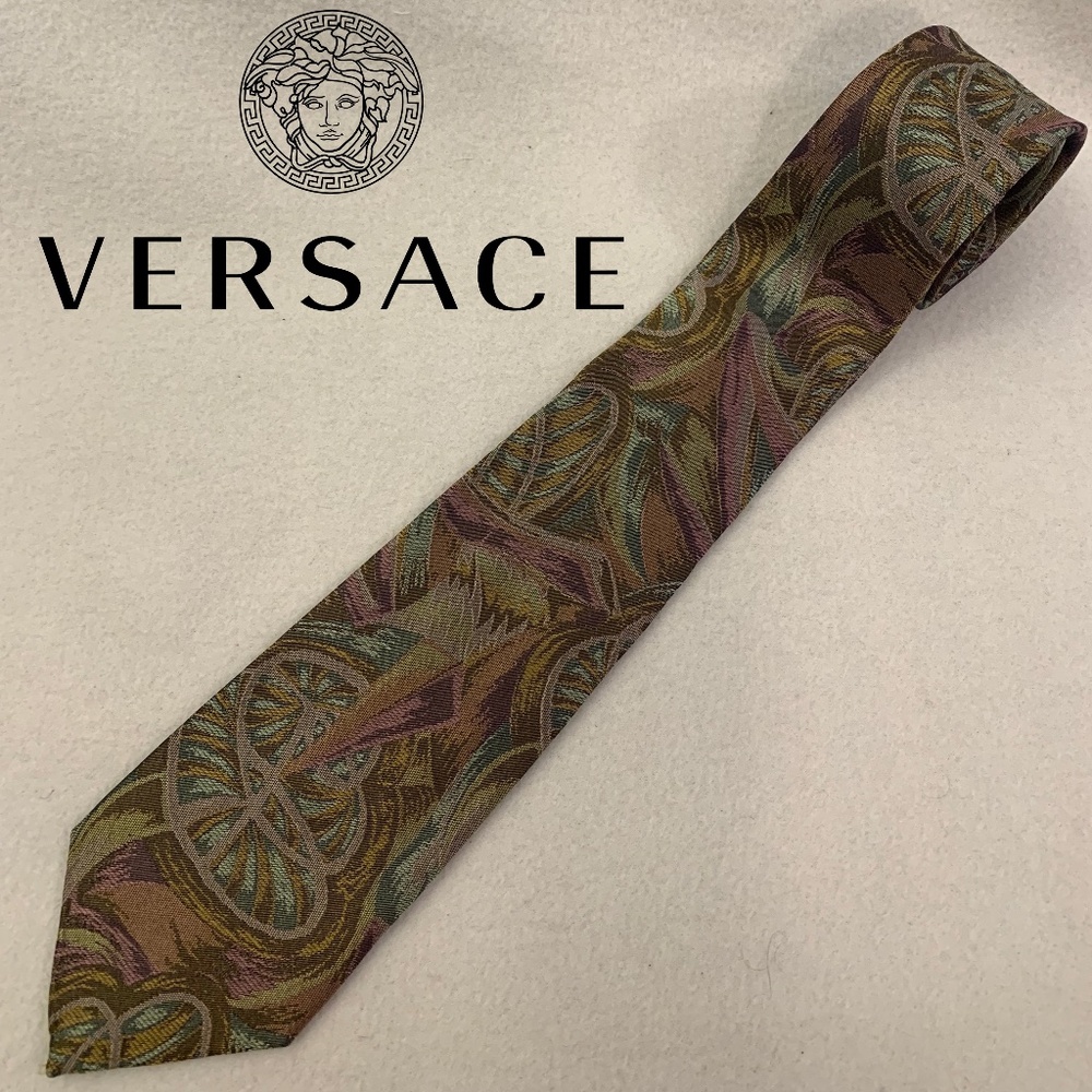 Versace VINTAGE Woven Silk Damask Tie Circa 1980